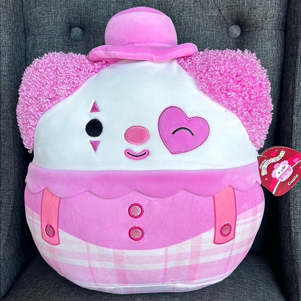 🆕 NWT Original Squishmallows Cupid Pink and White Plush 14”